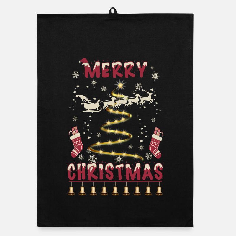 Frohe Weihnachten Organic Geschirrtuch