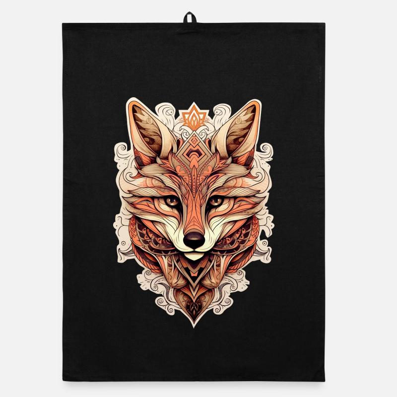 Fuchs Ornamenteler Stil - Boho Organic Geschirrtuch