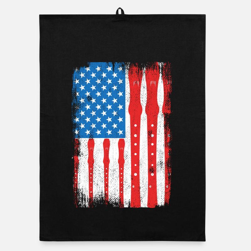 4. Juli USA Flöte Organic Geschirrtuch