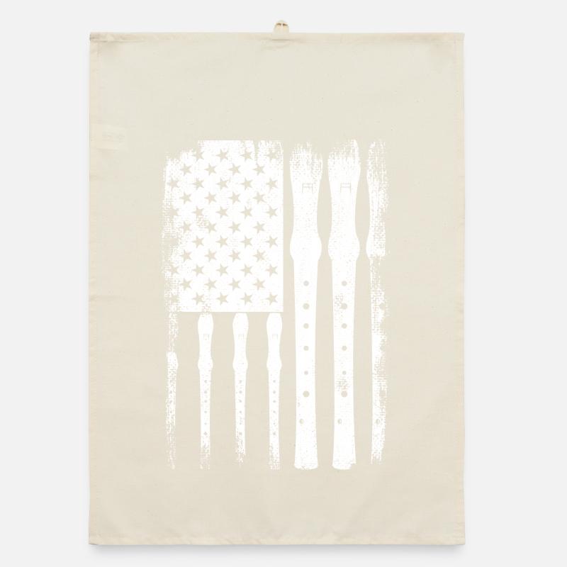 Flûte drapeau des États-Unis Torchon bio
