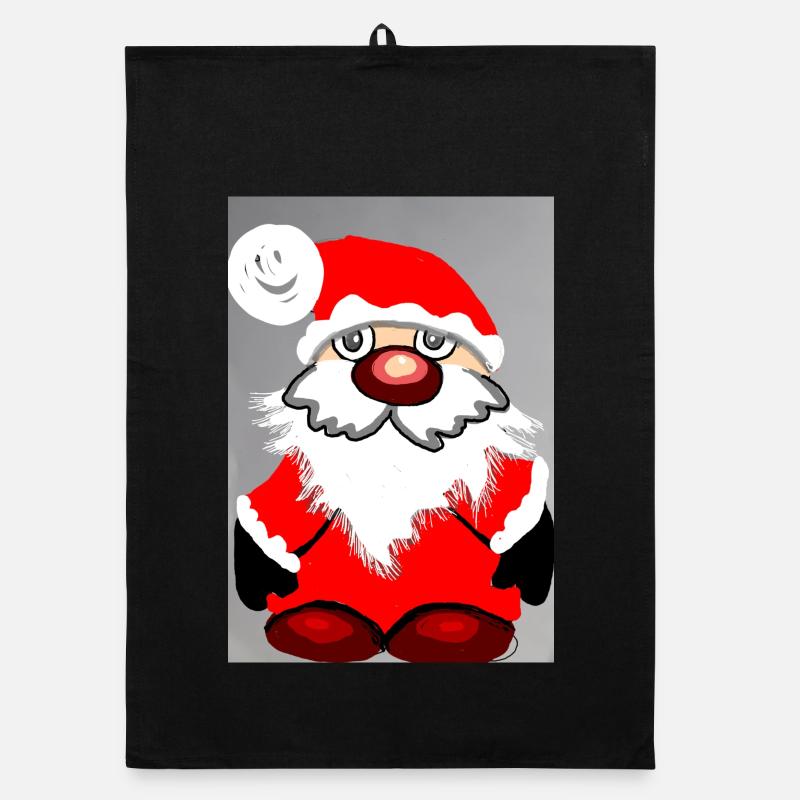 Weihnachtlicher Santa-Gnomes Druck Organic Geschirrtuch