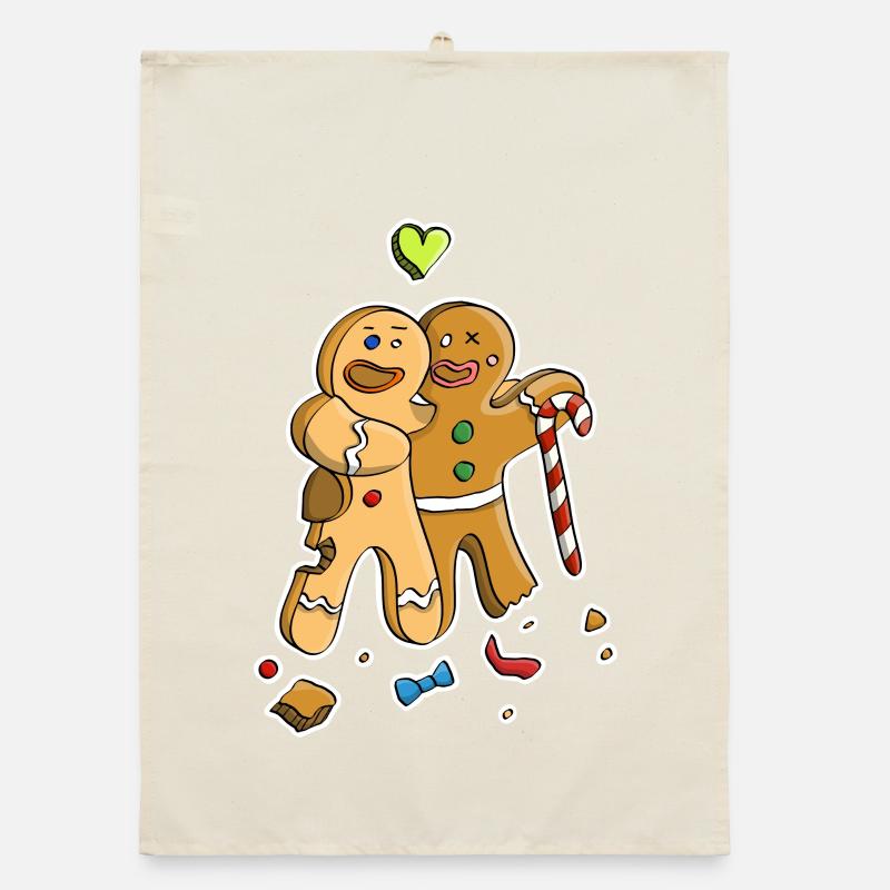 Gingerbread Man/ Figurines Friendship & Quarrel Organic dish towel