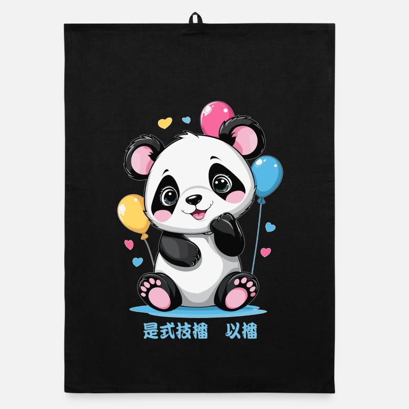 Cute Panda Bear Organic dish towel