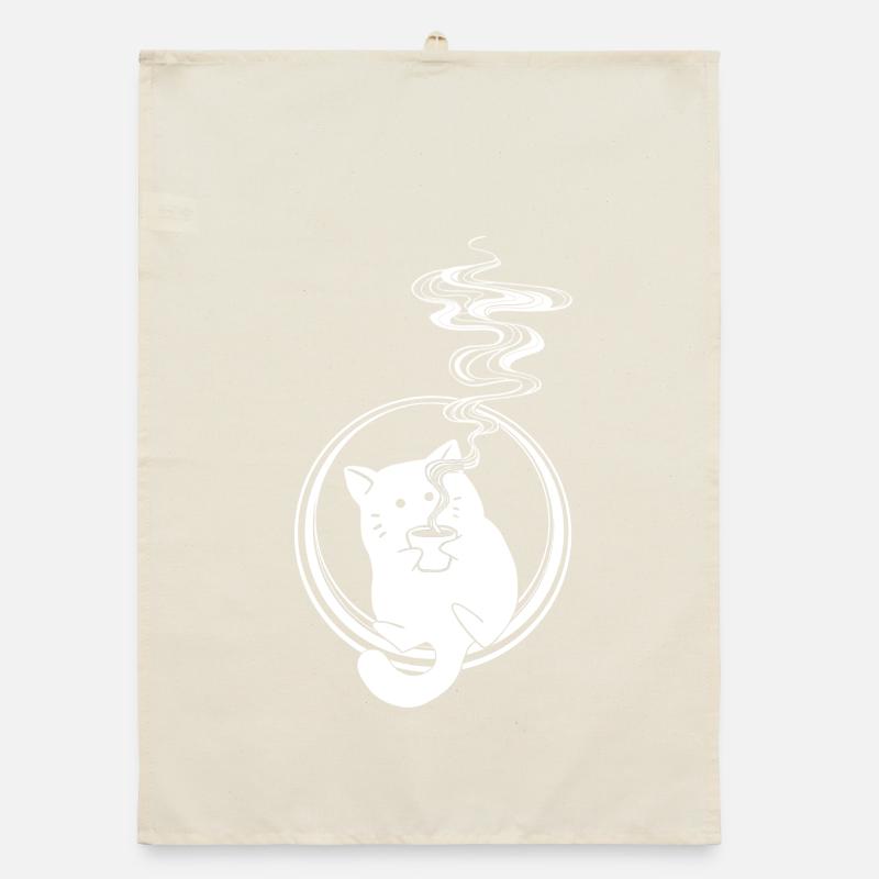 Coffee Cat, Katze mit Kaffee Organic Geschirrtuch