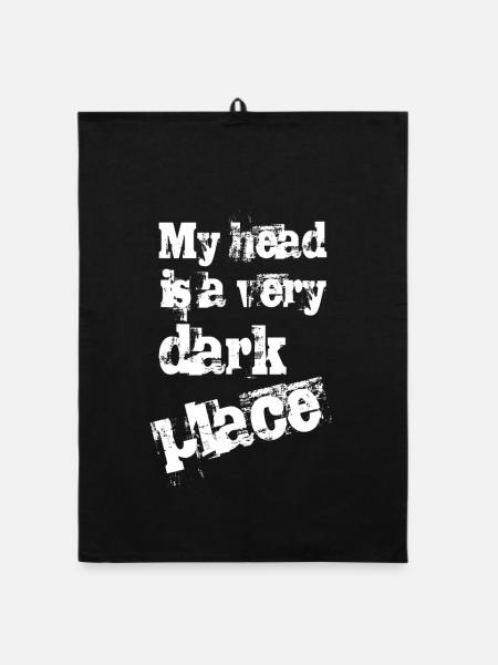 My head is a very dark place - Organic Geschirrtuch - Schwarz - Vorne