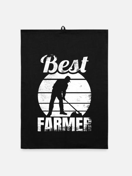 Bester Landwirt - Organic Geschirrtuch - Schwarz - Vorne