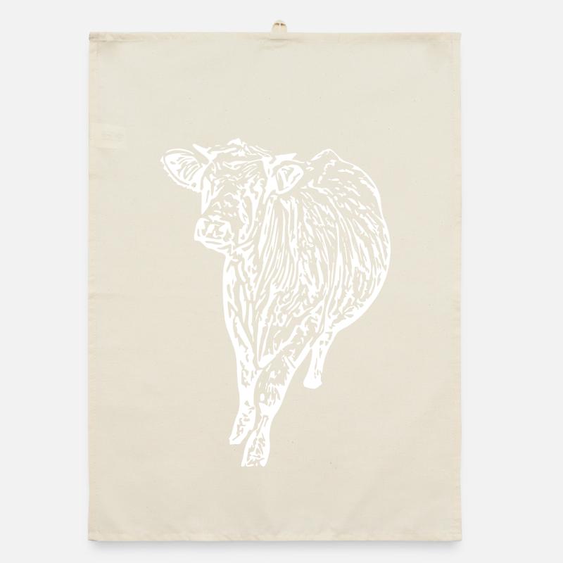 Vache Vache Blanche Vache Blanche Vaches Silhouettes Torchon bio