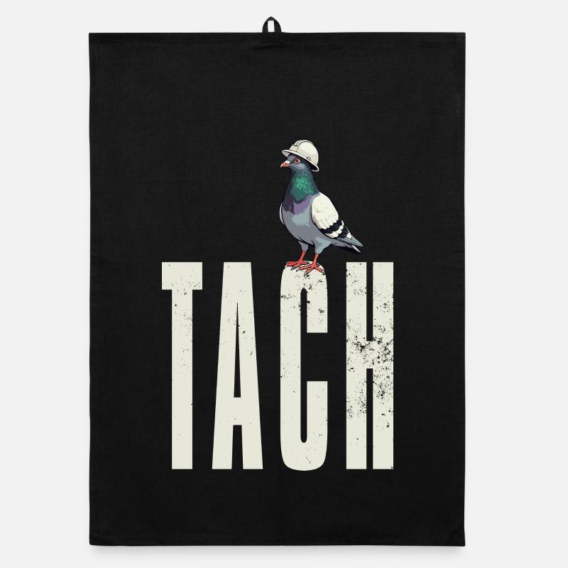 Tach Ruhrpott Taube Begrüßung Traditionell hell Organic Geschirrtuch