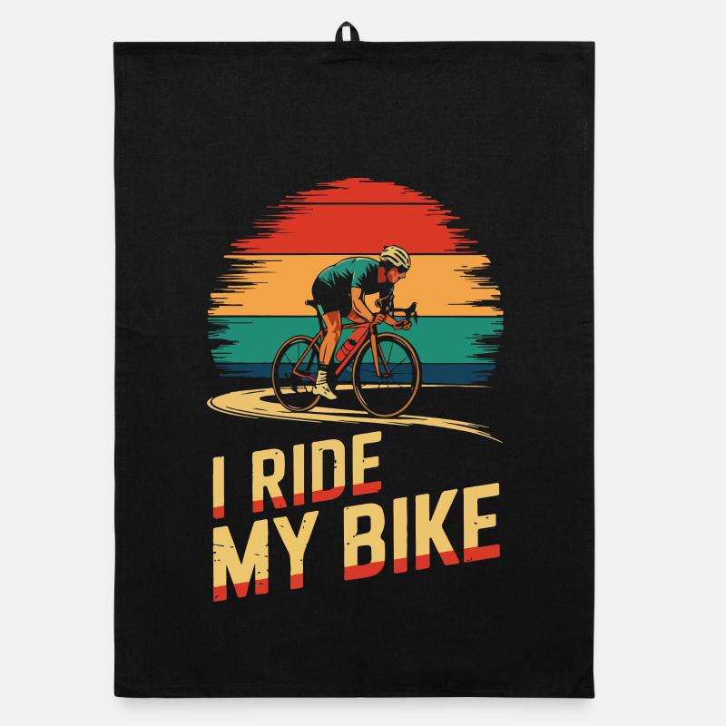Sunset Cycling Enthusiast T-Shirt Organic Geschirrtuch
