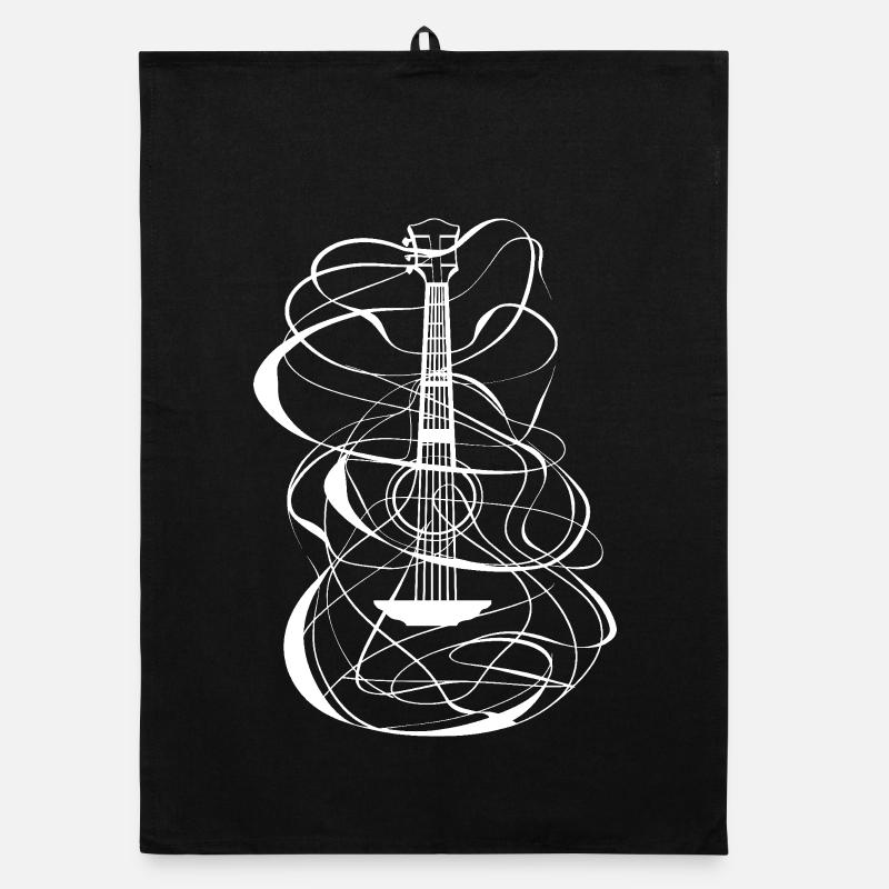 Ukulele Skizze Organic Geschirrtuch