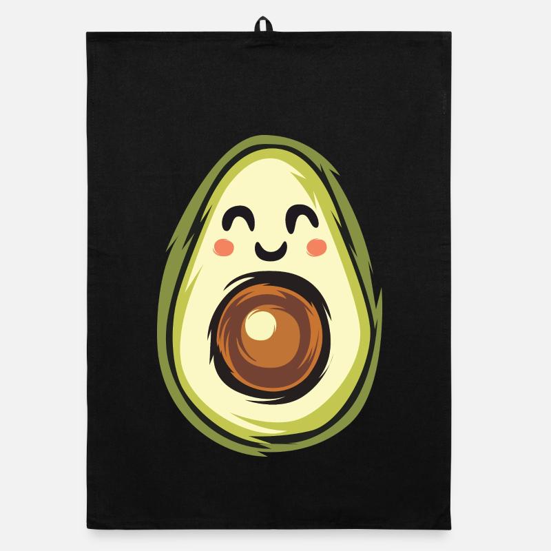 Drôle d’avocat avec un visage heureux Torchon bio