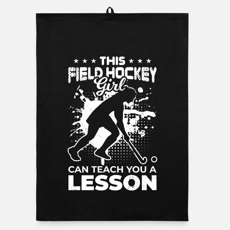 Hockey Mädchen Organic Geschirrtuch
