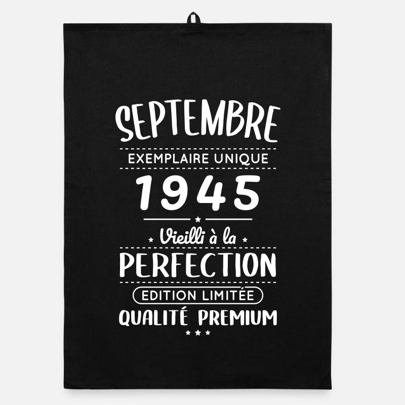 80th Birthday - September 1945 Perfection Organic dish towel