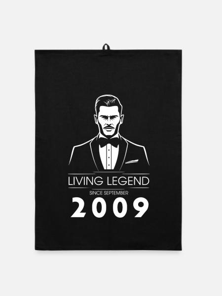 16th Birthday Living Legend (GENT) since 09/2009 - Organic dish towel - black - Front