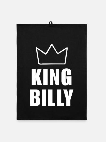 King Billy Crown Shirt – Name beginnt mit B - Organic Geschirrtuch - Schwarz - Vorne