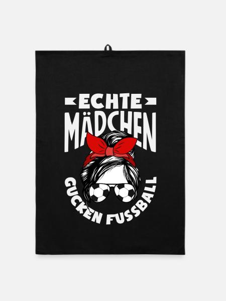Funny Football Football Fan Gift - Organic dish towel - black - Front