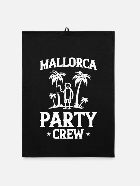 Mallorca Party Crew - Organic Geschirrtuch - Schwarz - Vorne