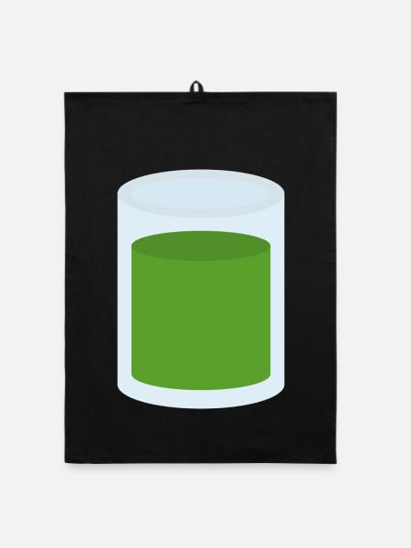 Grüner Saft im Glas - Organic Geschirrtuch - Schwarz - Vorne