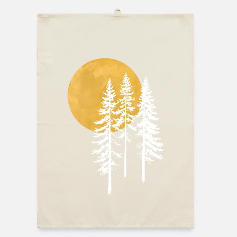 Sunlit Pines Silhouette Organic dish towel