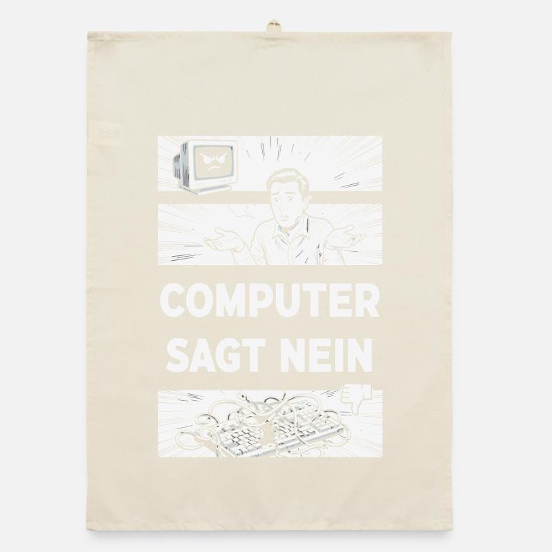 Computer says no Retro Humor Organic dish towel