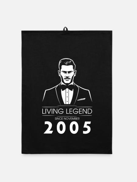 20. Geburtstag Living Legend (GENT) since 11/2005 - Organic Geschirrtuch - Schwarz - Vorne