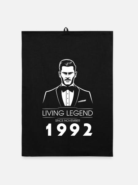 33. Geburtstag Living Legend (GENT) since 11/1992 - Organic Geschirrtuch - Schwarz - Vorne