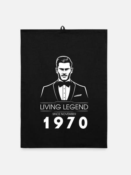 55. Geburtstag Living Legend (GENT) since 11/1970 - Organic Geschirrtuch - Schwarz - Vorne