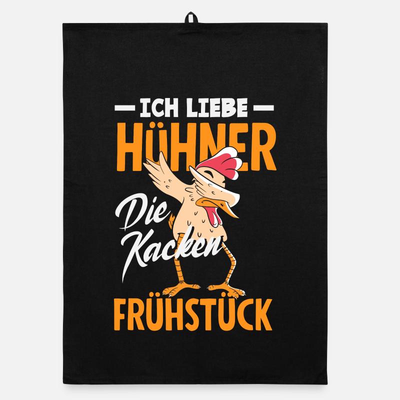 J’adore les poulets – ils font caca au petit-déjeuner Torchon bio