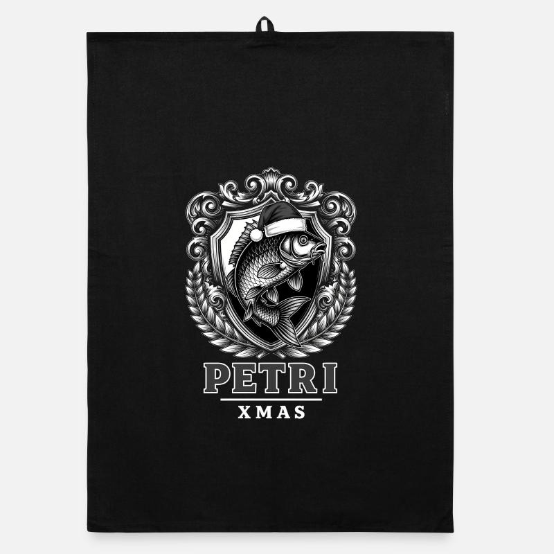 Angler Christmas Petri Xmas Carp Gift Organic dish towel