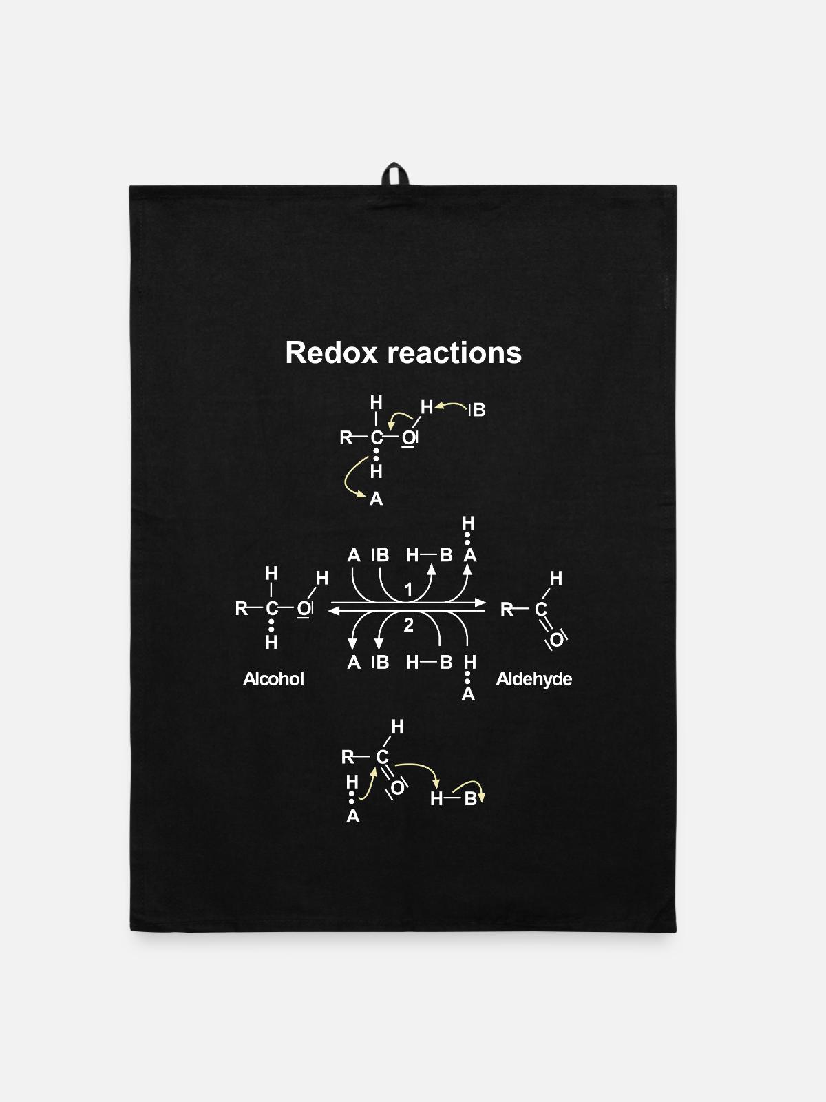 Redox réaction d'oxydoréduction - Torchon bio - noir - Devant