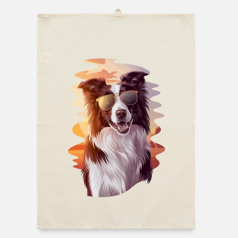 Cool border collie avant le coucher du soleil avec Torchon bio