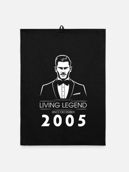 20. Geburtstag Living Legend (GENT) since 12/2005 - Organic Geschirrtuch - Schwarz - Vorne