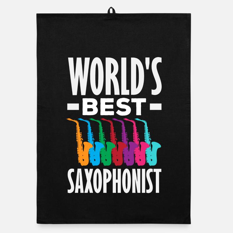 Saxophone - Torchon bio - noir