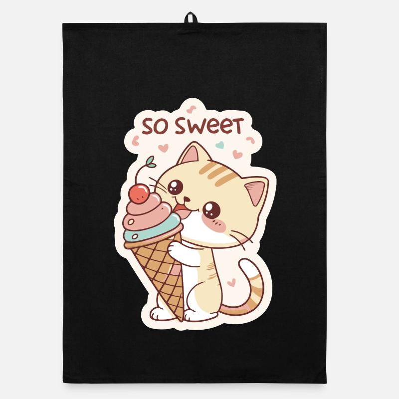 Chat gourmande et cornet pastel Torchon bio