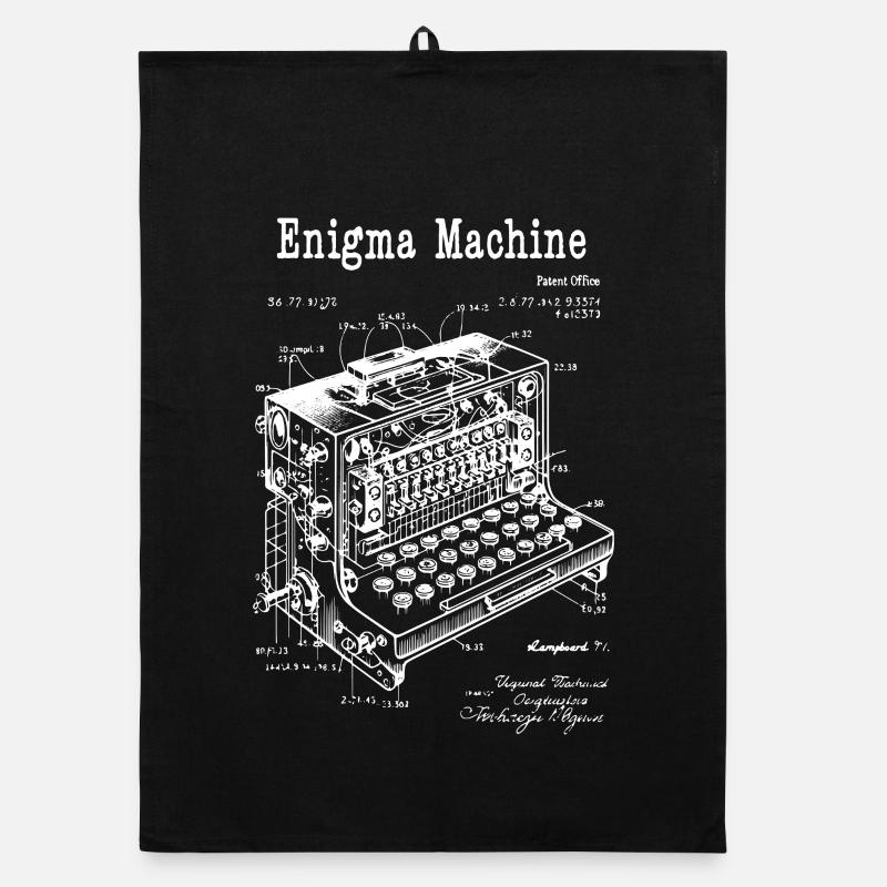 Enigma Machine Blueprint Organic dish towel