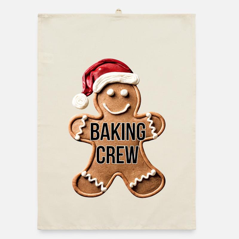 Baking Crew Gingerbread Man Cuisson de Noël Torchon bio