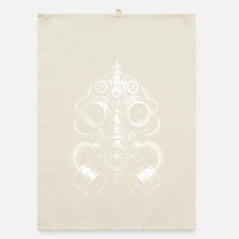Glyphe du masque à gaz steampunk Torchon bio