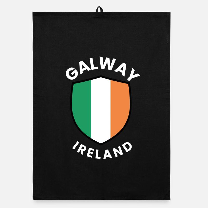 Bouclier de Galway avec drapeau irlandais Torchon bio