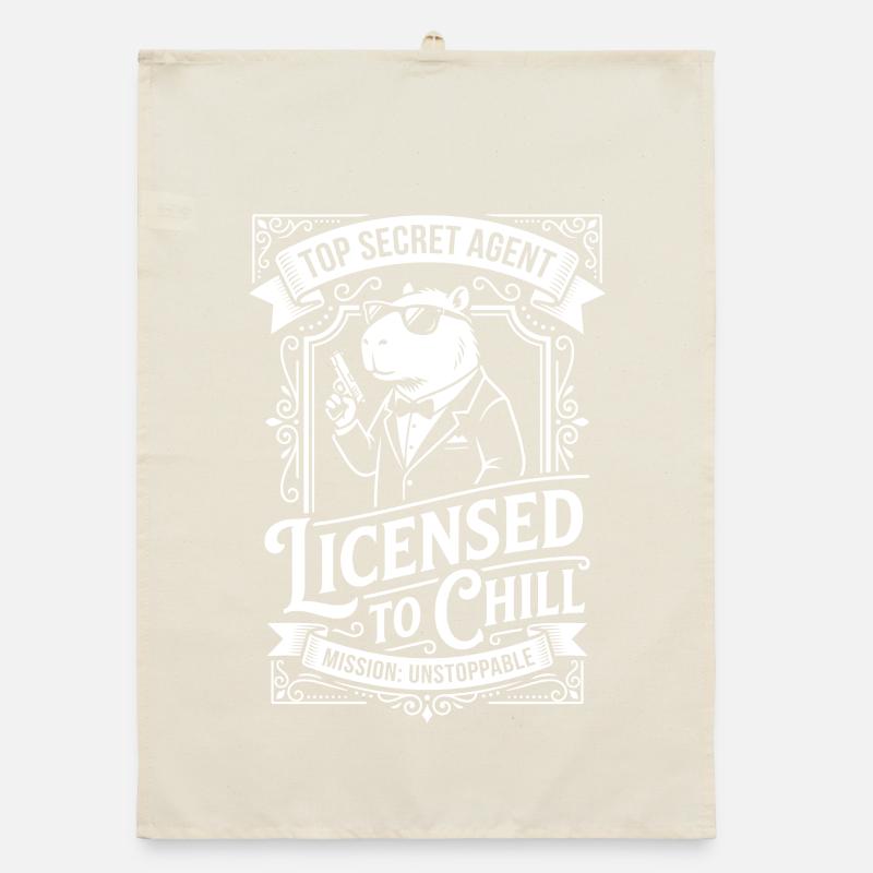 Licensed to Chill - Agentenhumor Organic Geschirrtuch