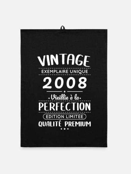 2008 – Vintage – Vieillie à la perfection - Torchon bio - noir - Devant
