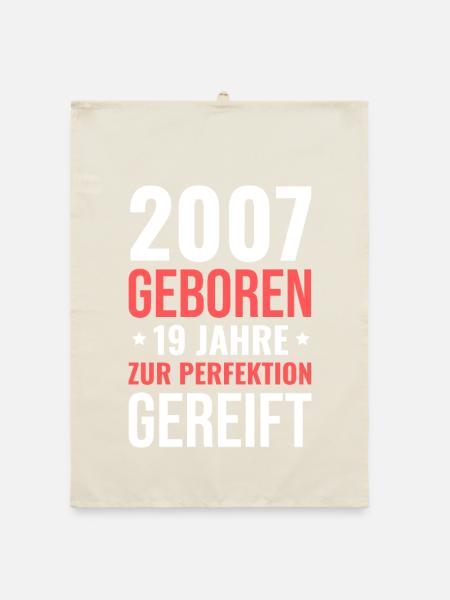2007 Geboren – 19 Jahre zur Perfektion gereift - Organic Geschirrtuch - Natur - Vorne