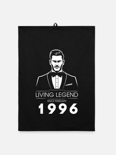 30. Geburtstag Living Legend (GENT) since 02/1996 - Organic Geschirrtuch - Schwarz - Vorne