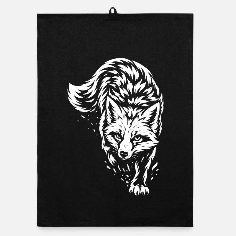 Tribal Fuchs – Wildes Waldtier Motiv Organic Geschirrtuch