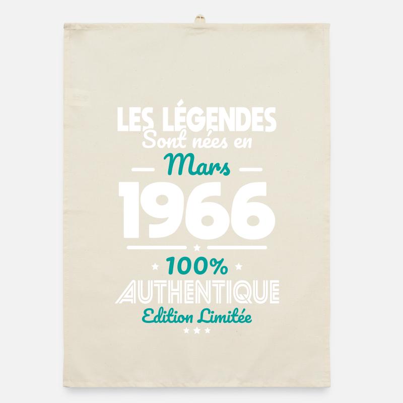 60th Anniversary - Legends born March 1966 Organic dish towel