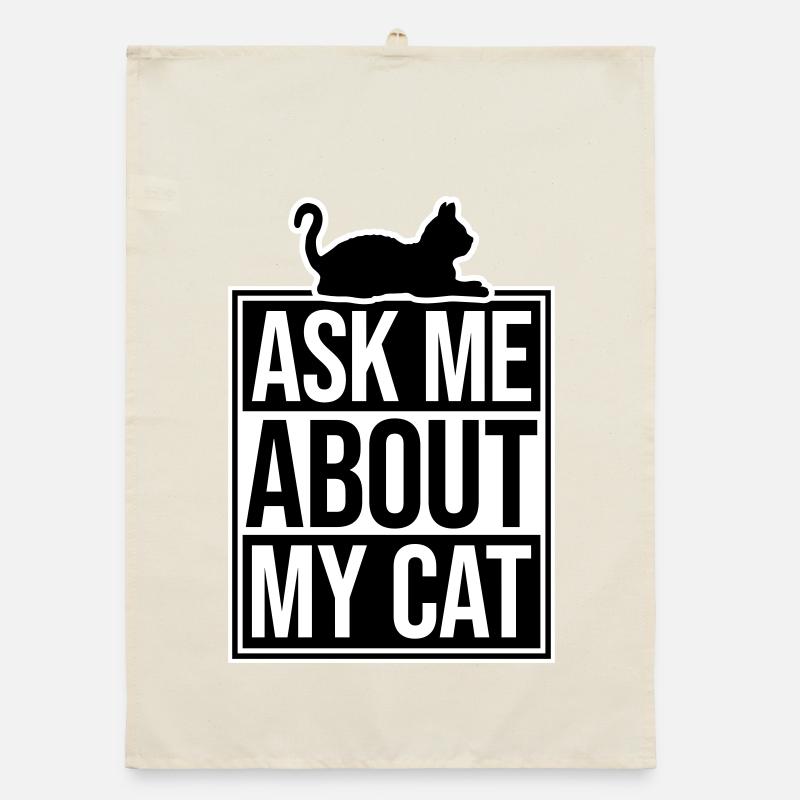 Demandez-moi pour mon chat Chat Amour des animaux Animaux Torchon bio