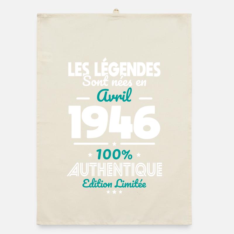 80. Jubiläum – Legends, geboren im April 1946 Organic Geschirrtuch
