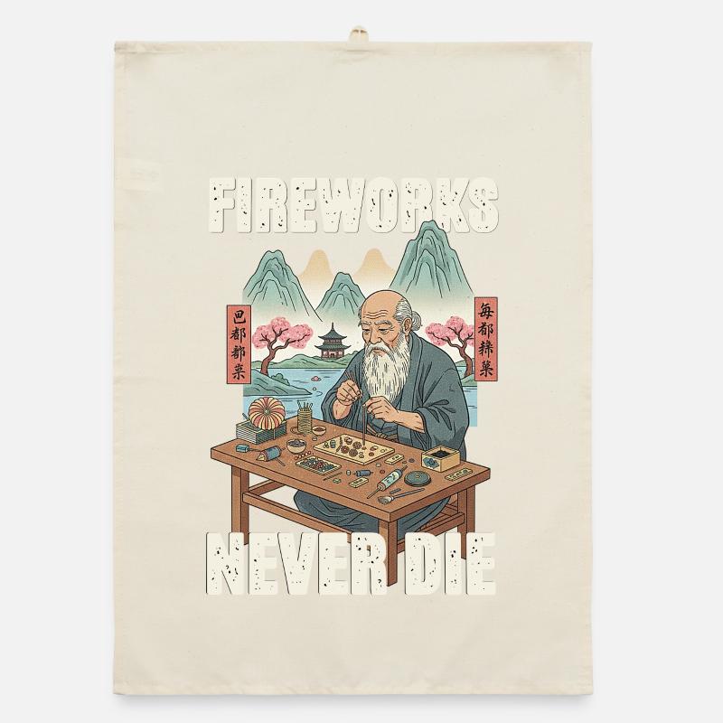 Fireworks Never Die Organic dish towel