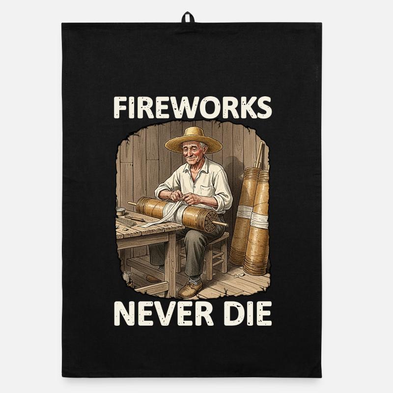 Fireworks Never Die Pyro Organic Geschirrtuch