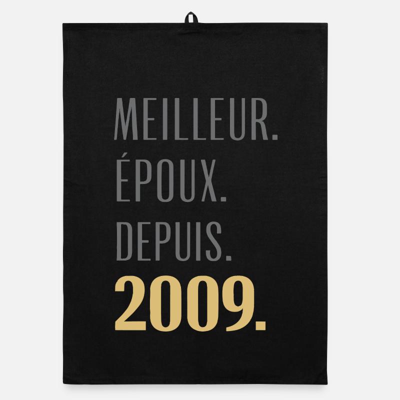 Bester Ehemann seit 2009 Pinke Hochzeit 17 Jahre Organic Geschirrtuch