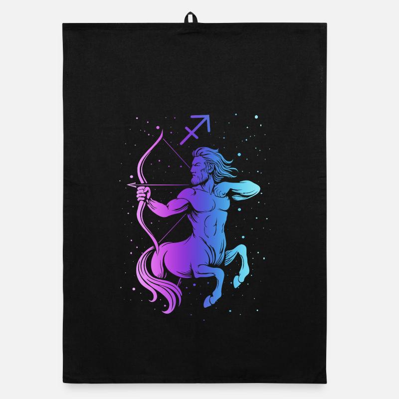 Sagittarius – Neon Zodiac Sign Organic dish towel